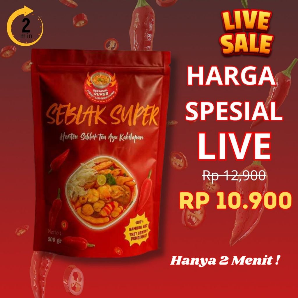 

[SPESIAL LIVE] Seblak Super khas Tasikmalaya Seblak Instan Komplit Pedas Gurih Enak Level Pedas 1-5