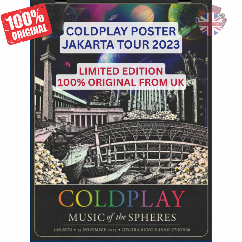 

LIMITED EDITION! Poster Coldplay Music Of The Spheres - Jakarta Indonesia Tour 2023 [100%ORIGINAL UK]