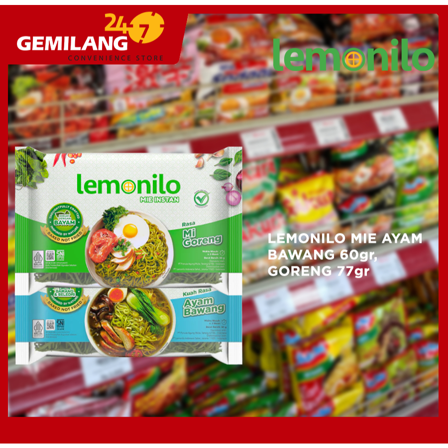 

LEMONILO MIE AYAM BAWANG 60gr, GORENG 77gr