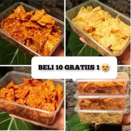

❤ READY ❤ Keripik Pangsit Crispy Aneka Rasa Kemasan Box 120gr