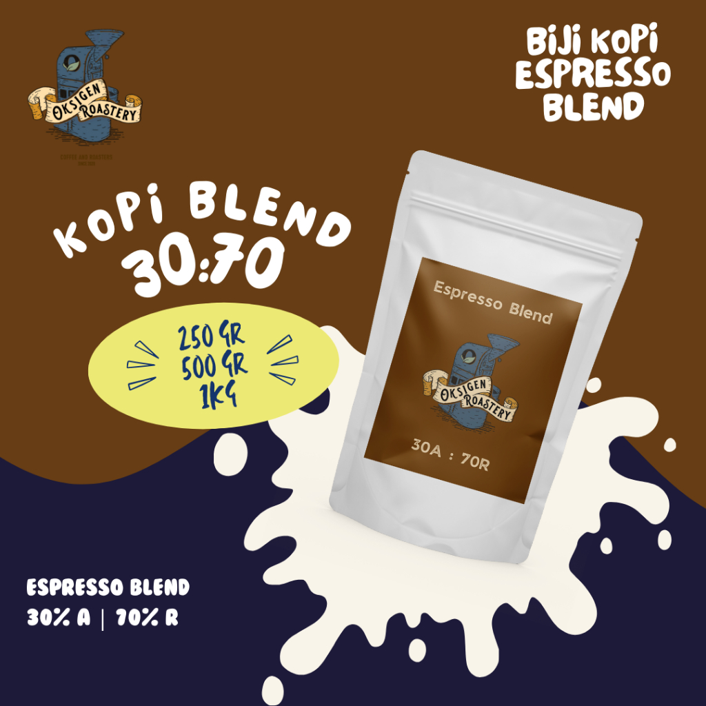 

KOPI SUSU ESPRESSO BLEND 1kg 30A:70R / by Oksigen Roastery