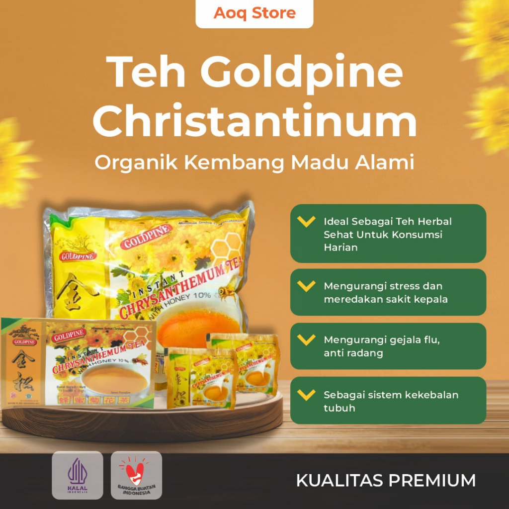 

Teh Krisan Madu Goldpine Chrysanthemum Tea With Madu Alami Minuman Herbal Pereda Panas Dalam 200gram
