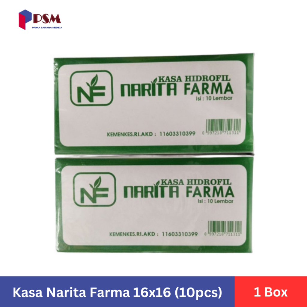 Kasa Hidrofil 16x16cm Narita Farma 10pcs/box / Kasa Steril Hidrophile