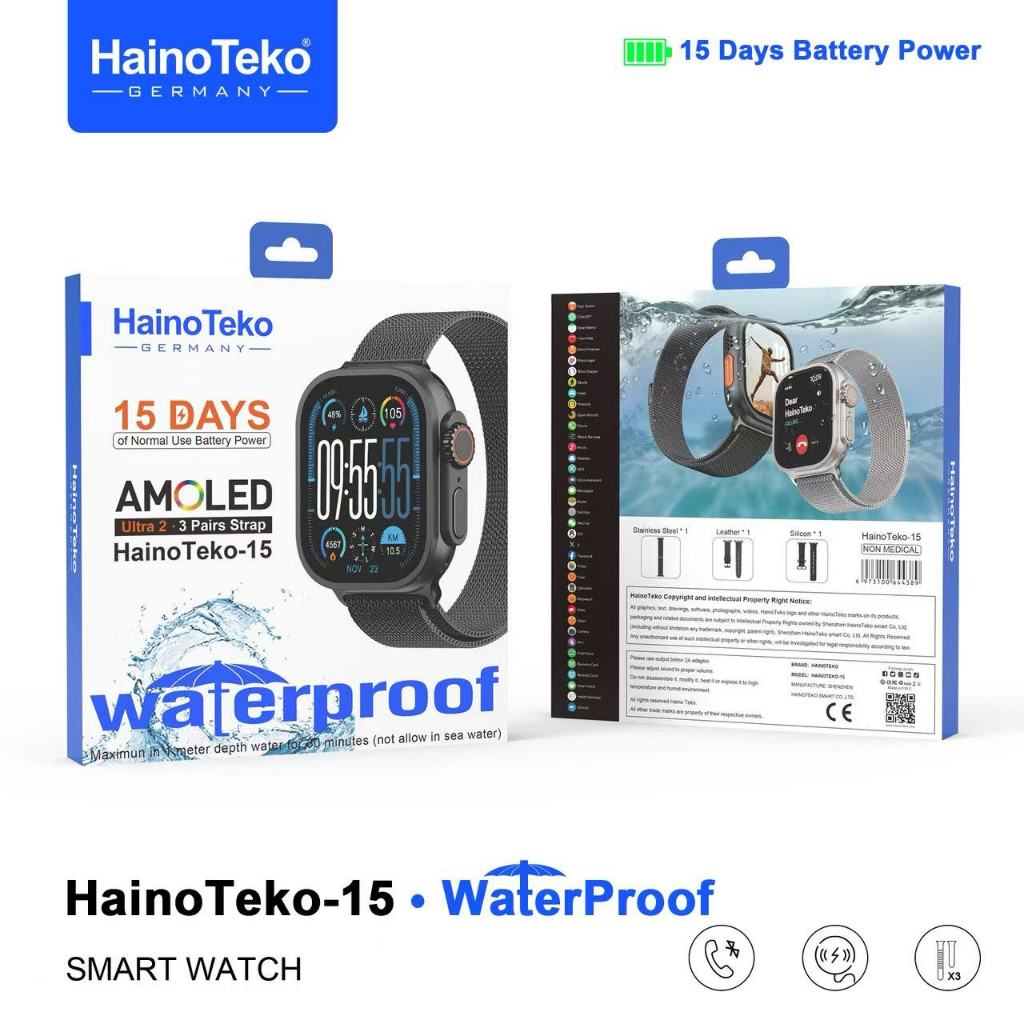 HainoTeko-15 Smartwatch – Tahan Air & Baterai Tahan Lama