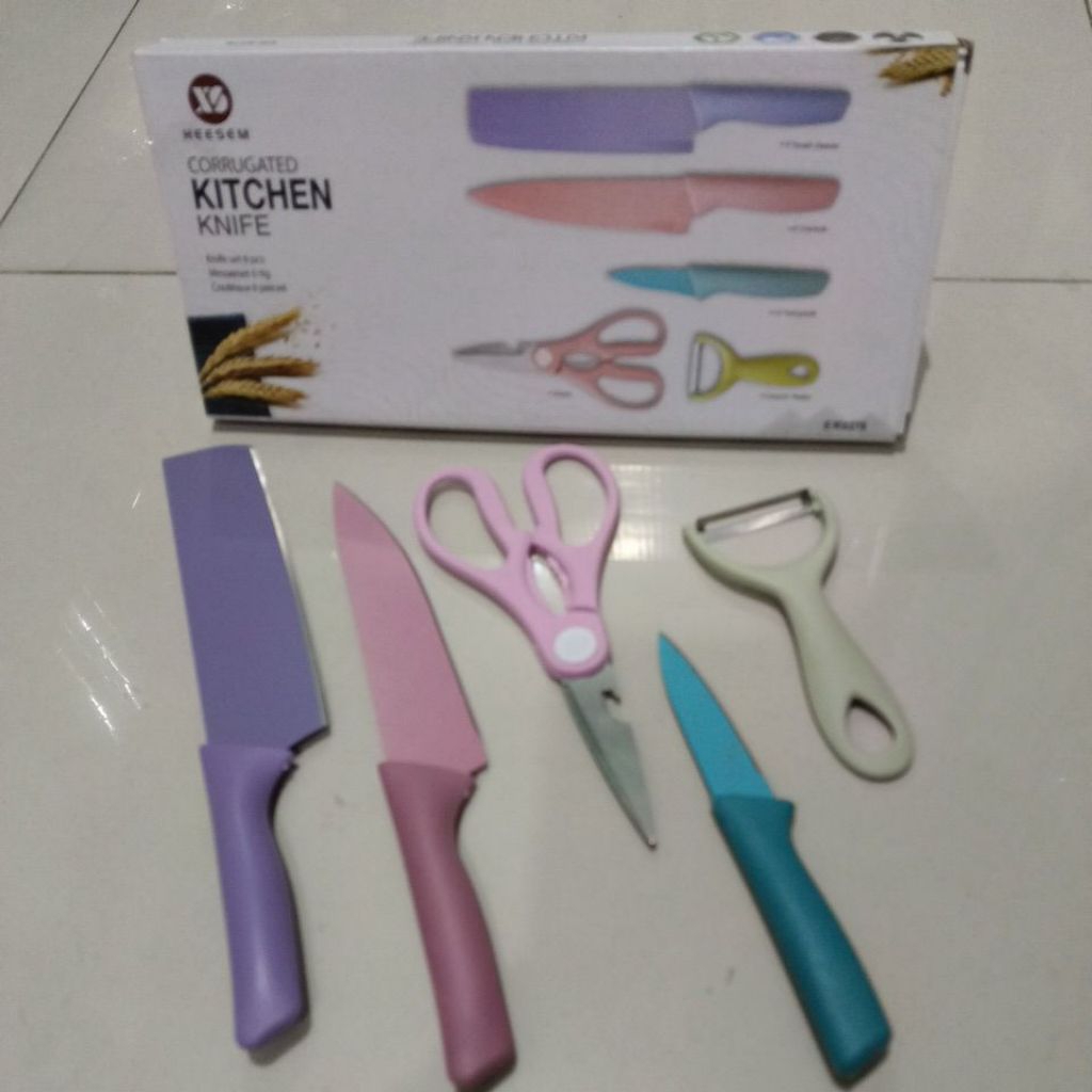 pisau jerami pisau set warna pisau dapur