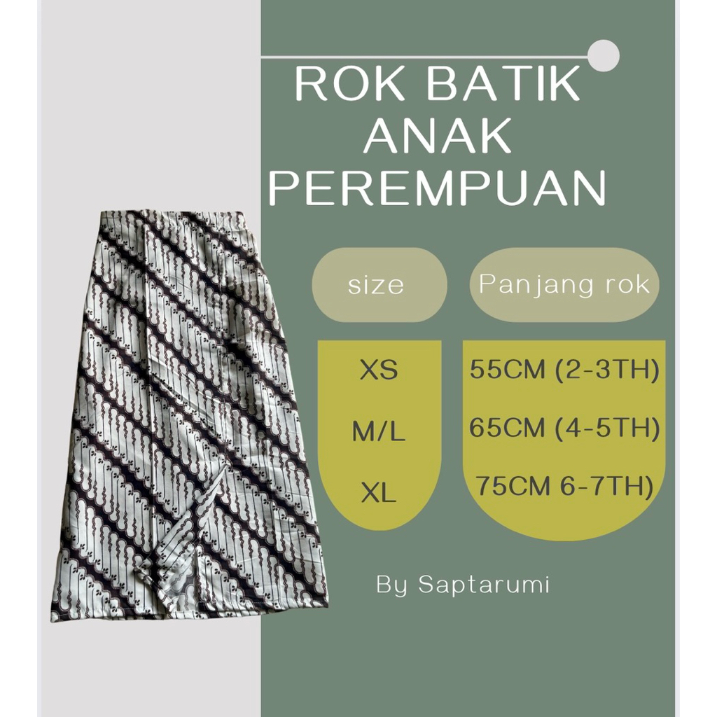 Rok Anak TK. Rok Batik Anak TK SD, Rok Span Batik Ukuran Anak Kecil Perempuan