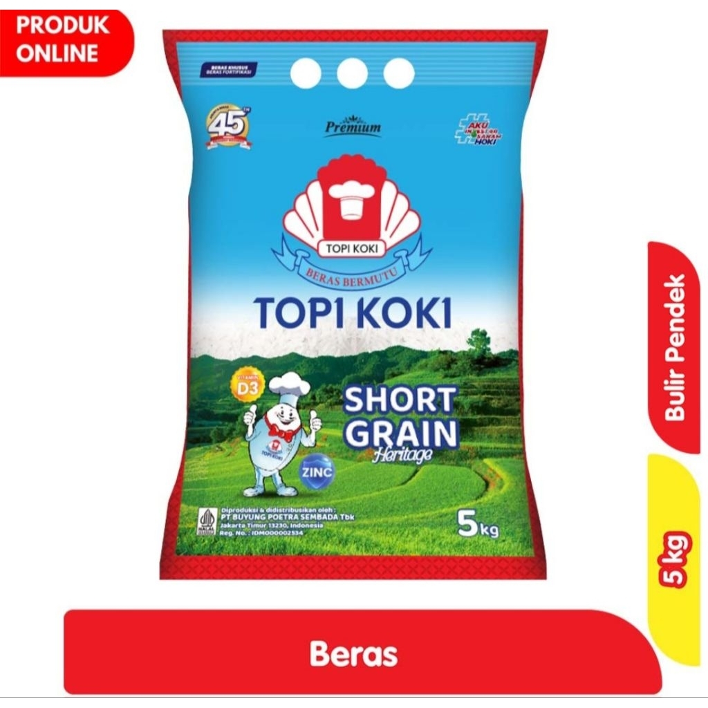 

Topi Koki Beras Pulir Pendek