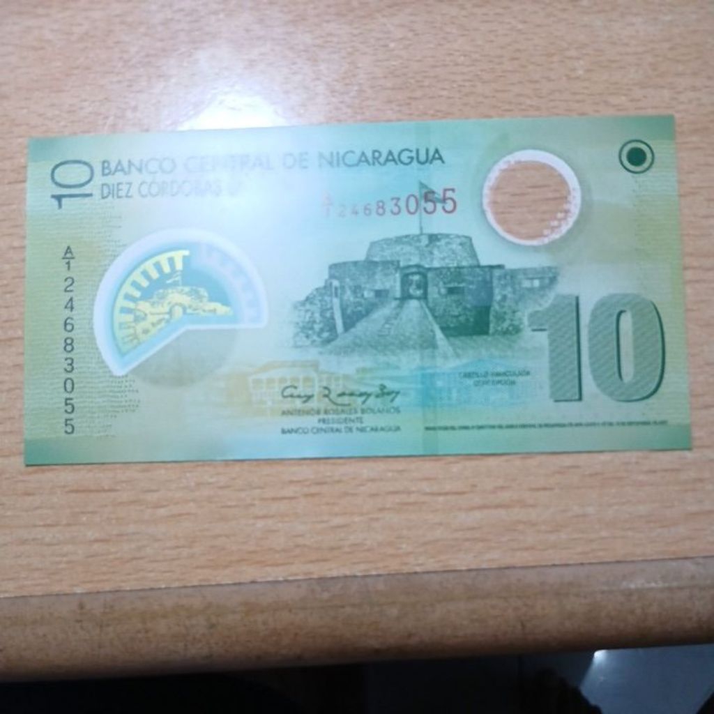 Banknote Polimer 10 Cordobas Nikaragua UNC