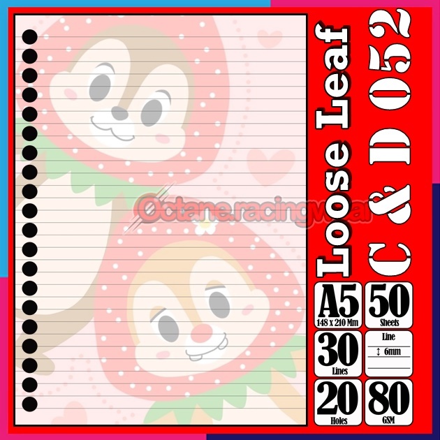 

Loose leaf Kertas binder A5 Isi 50 Lembar karakter Chips & dale Si tupai Hewan kartun lucu Kertas binder autestic autestik Estetik Buku Refil isi ulang lucu warna warni bergambar garis Polos Repil Vol-1