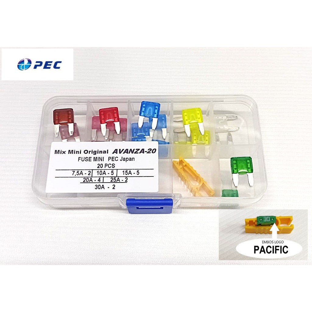 paket fuse tancap sekring motor mobil Blade mini kecil 20 PCS MIX ORIGINAL ASLI AVANZA XENIA