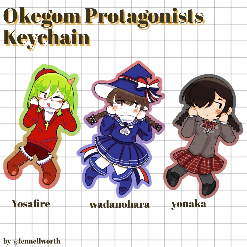 [LIMITED STOCK] Okegom Protagonists Keychain [The Gray Garden, Wadanohara and The Great Blue Sea, Mo
