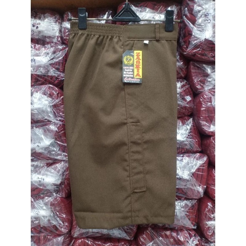 Celana Pramuka SMP Pendek Pinggang Karet / Celana SMP Pramuka Pinggang Karet / Celana Pramuka SMP Pe