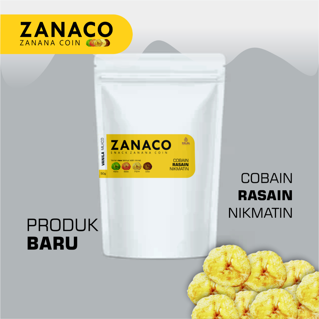 

Zanana Coin Vanila Milk | Keripik Pisang Bumbu Tebal dan Renyah