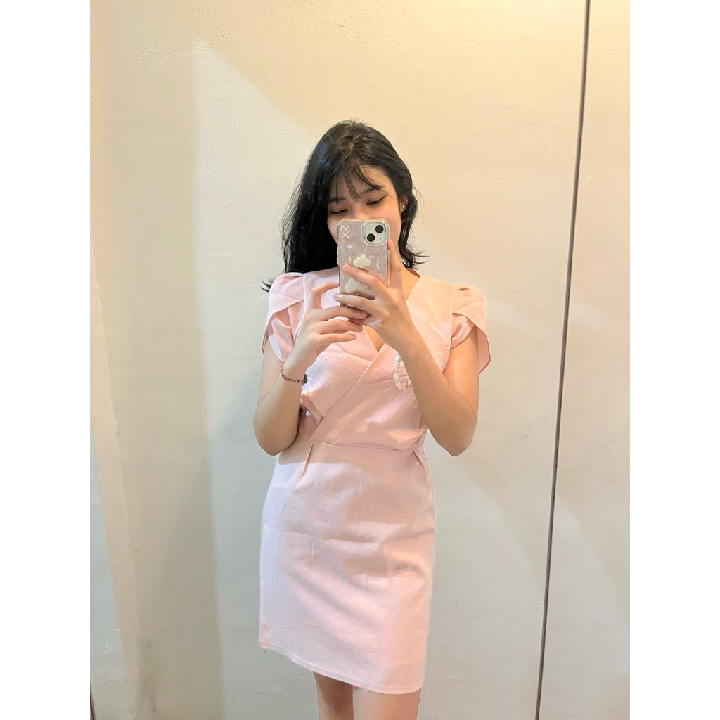 pink dress casual office look