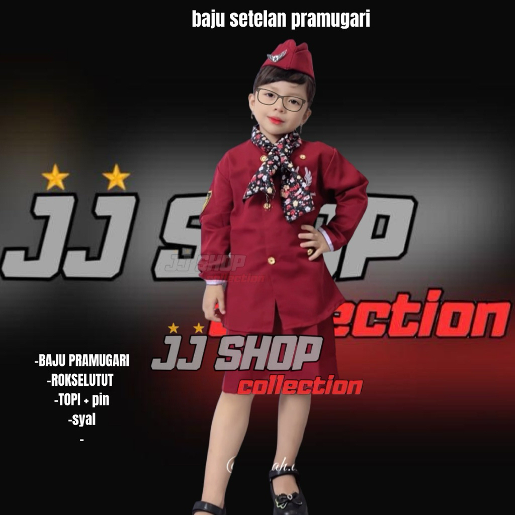 PRAMUGARI ANAK PEREMPUAN BAJU PRAMUGARI KOSTUM PRAMUGARI ANAK