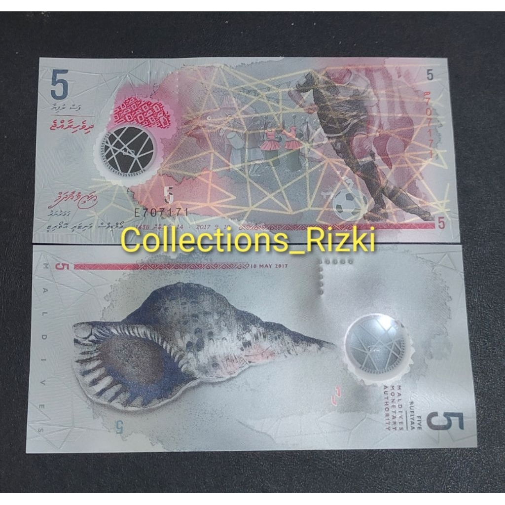 Uang asing maldives polymer 5 rufiyaa