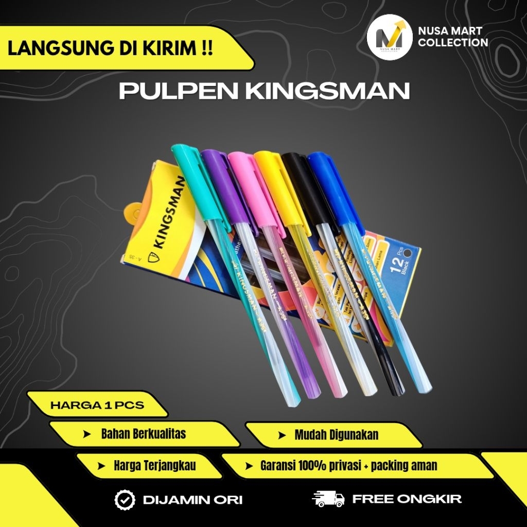 

Pulpen Kingsman Tinta Hitam Alat Tulis Kelengkapan Sekolah Kantor Belajar Warna Warni Bisa Cod Bayar di Tempat