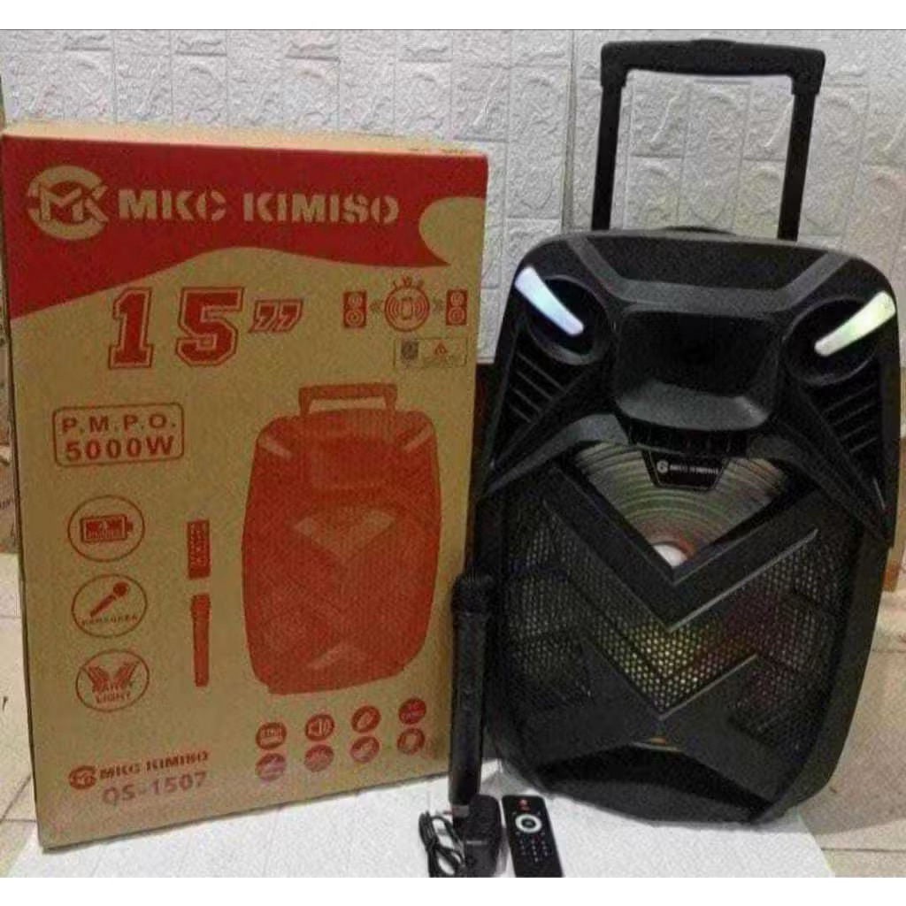 ✅ Speaker Bluetooth Koper 15inch Kimiso QS-1507 + Mic Bluetooth