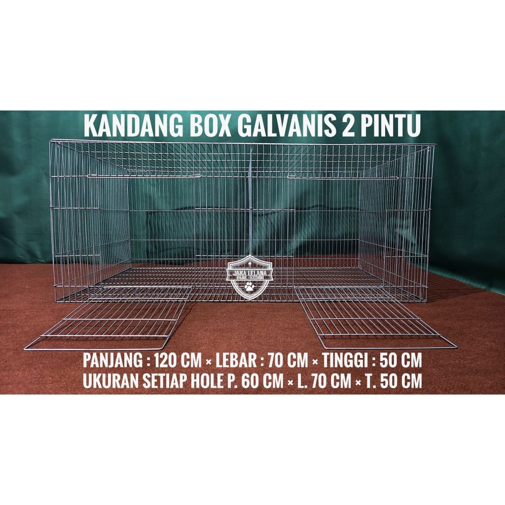 KANDANG P.120 CM × L.70 CM × T.50 CM KELINCI 2 PINTU HOLE PEMBESARAN GALVANIS