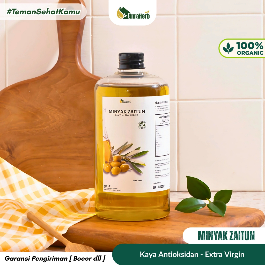 

AnraHerb Minyak Zaitun Extra Virgin 500ml Murni | Sehat Multi Fungsi Kualitas Premium