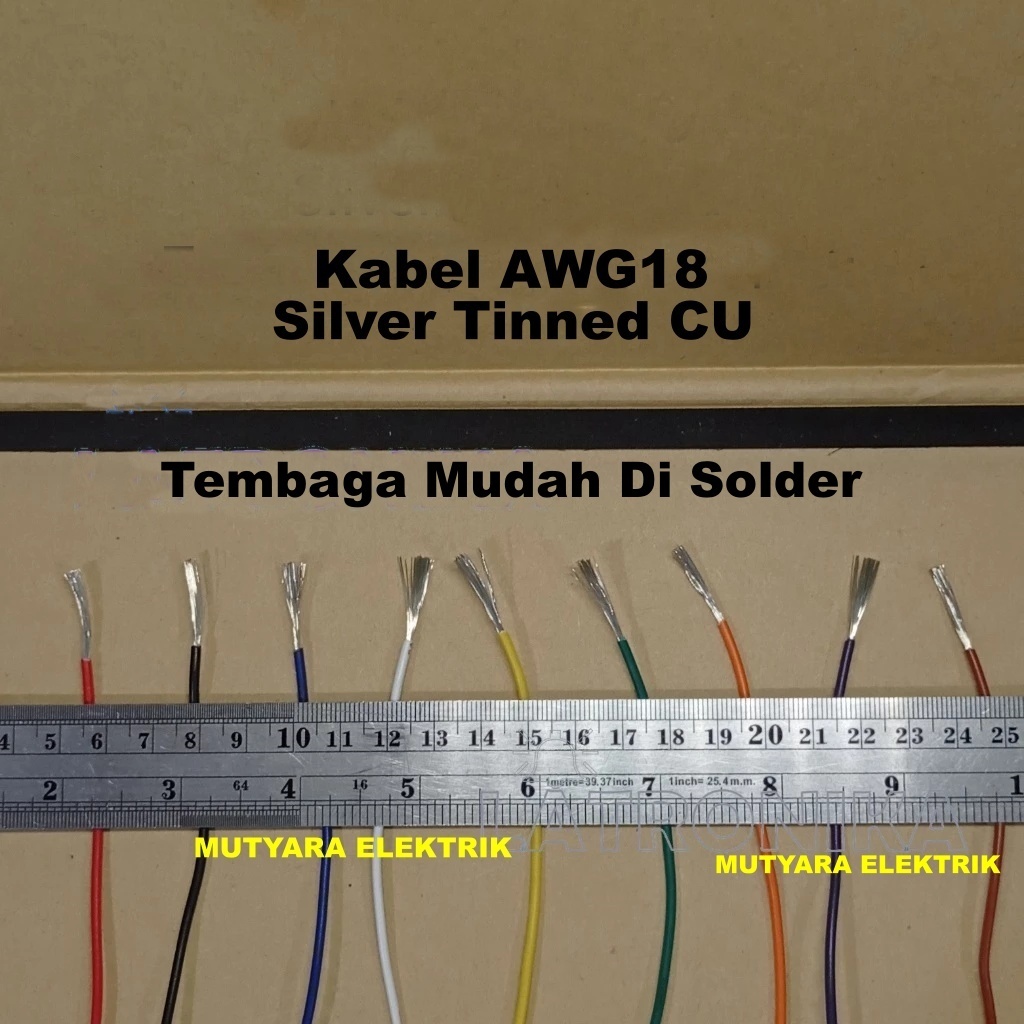 Kabel 18AWG Serabut Silver Tinned Cu AWG18 / Kabel AWG 18 Serabut Putih / Silver Tinned Cooper / Kab