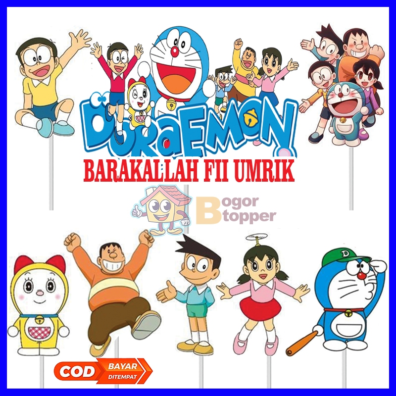 

Doraemon DKK Topper Karakter Kue Ulang Tahun - Hiasan Karakter Kue Ulang Tahun Happy Birthday Barakallah Fii Umrik