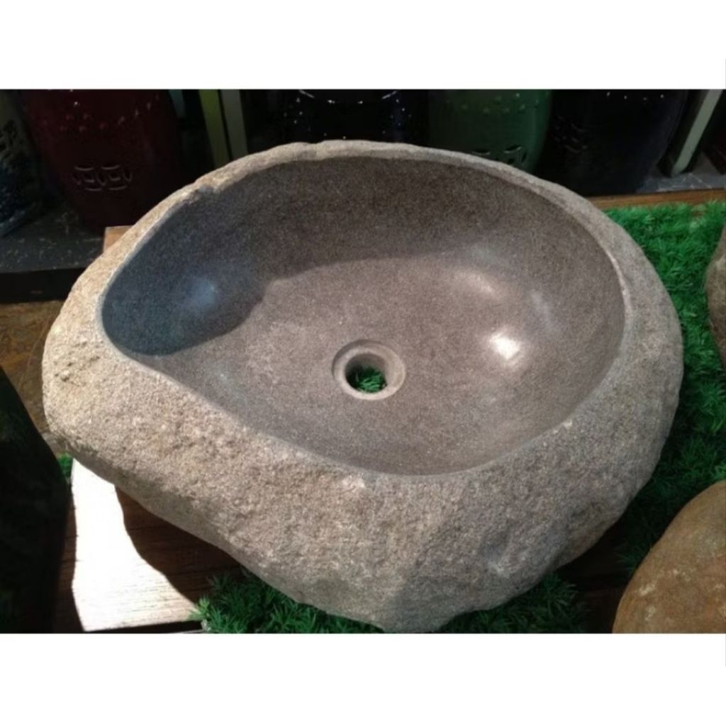 Wastafel Batu Kali Bibir Tipis D:45