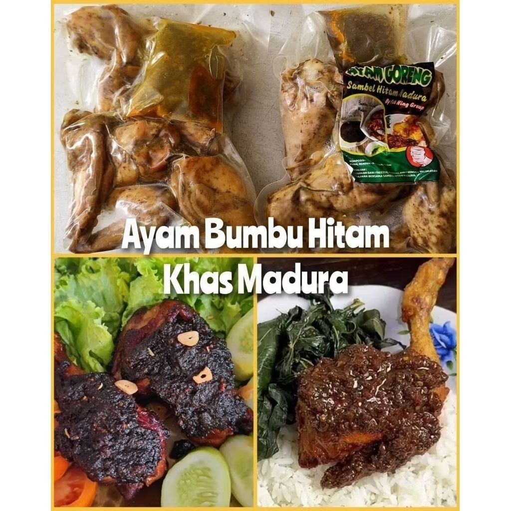 

AYAM BUMBU HITAM MADURA ISI 5-6 PCS BERAT KURLEB 500 GRAM