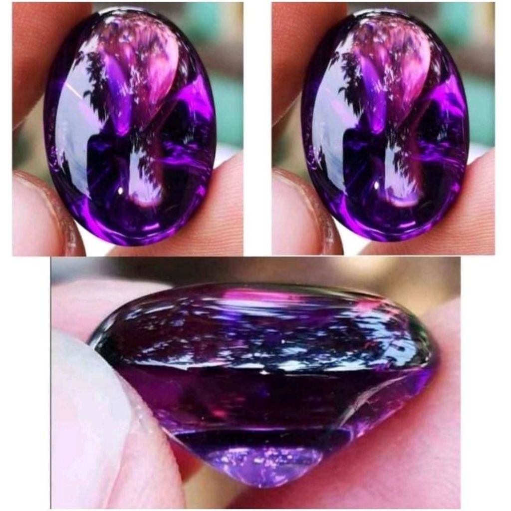 Cincin Permata (Lostune) Kecubung Bungur Amethys Berkualitas Tinggi Dimensi 20x15x7mm