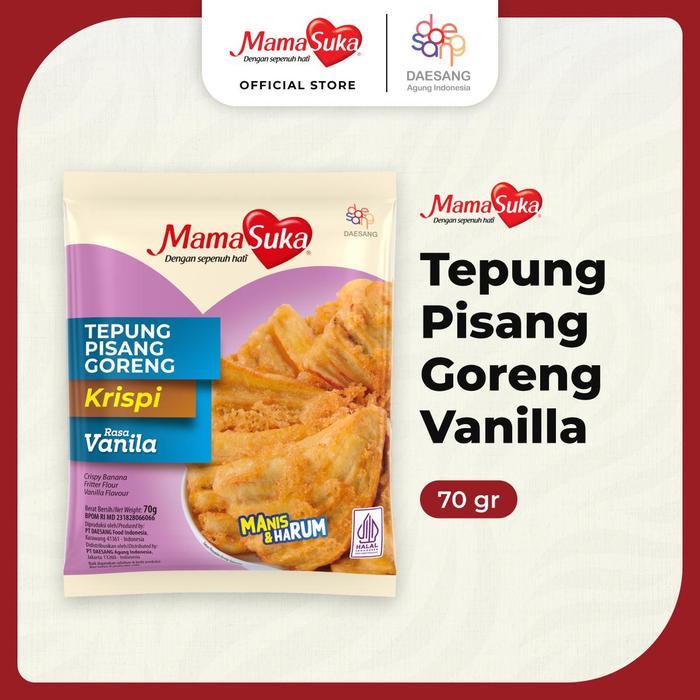 

MamaSuka - Tepung Pisang Goreng Vanila 70gr (Harga 1 Pak = 2 Rcg = 20pcs)