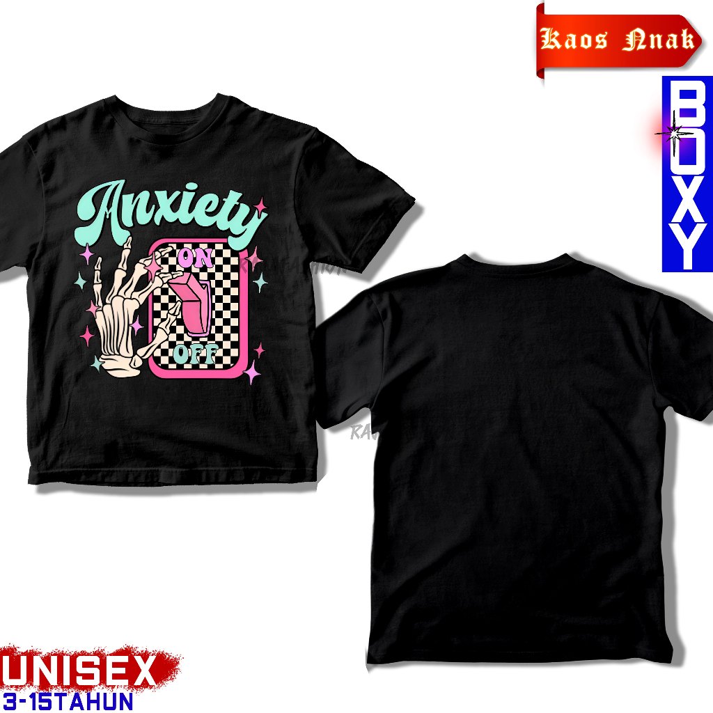 Kaos Anak ANXIETY KREM Vernalequinox Kaos Distro Bandung Pria Wanita Oversize Nexttime Sevenkey Cric