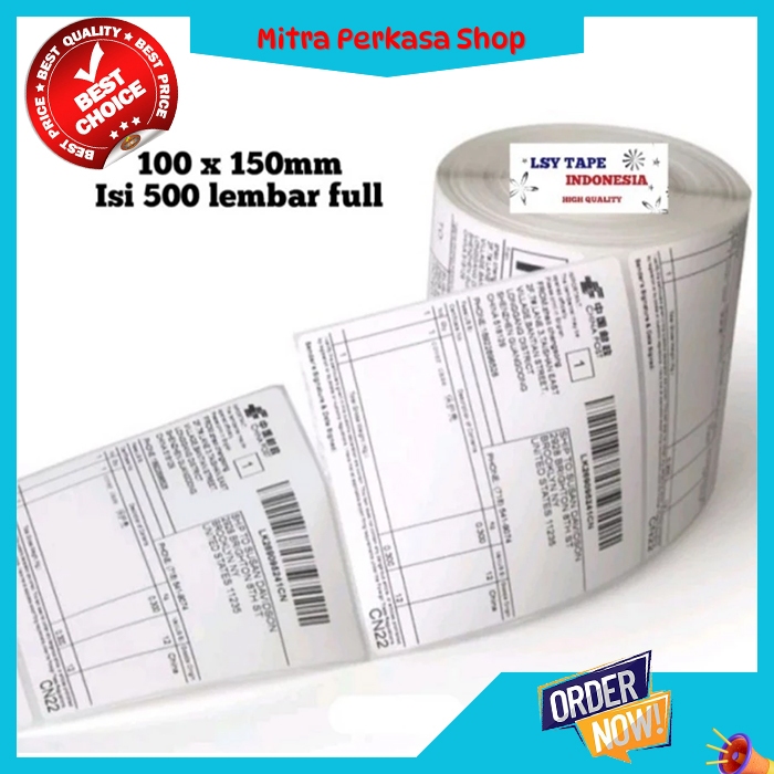 

Sticker Kertas Label Thermal Barcode 100 x150 mm A6 Isi 500 Lembar