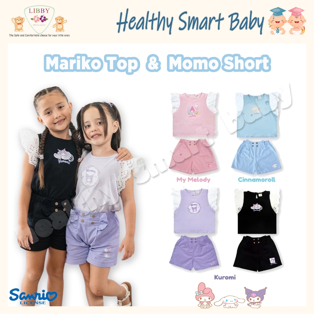Libby Sanrio | Libby Mariko Set | Setelan Kuromi | Setelan Anak Perempuan