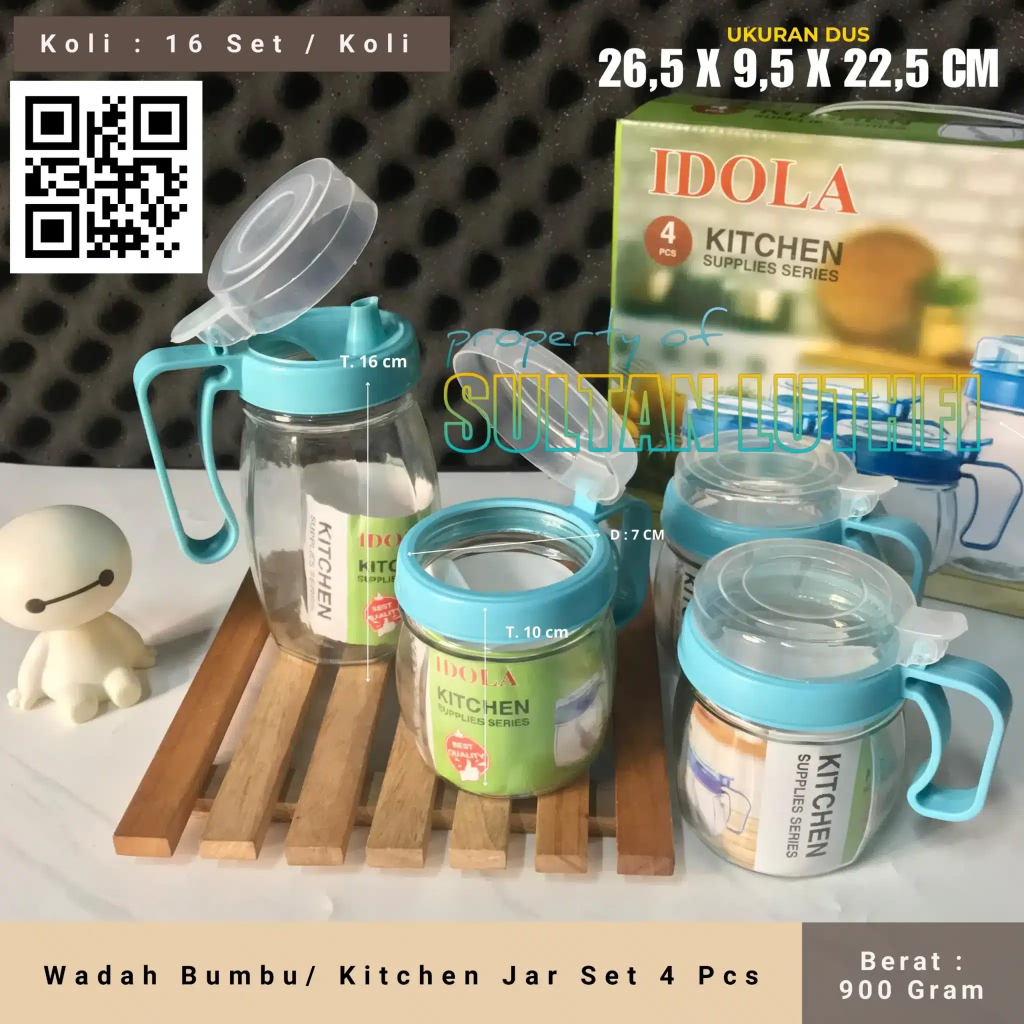Wadah Bumbu/ Kitchen Jar Set 4 Pcs