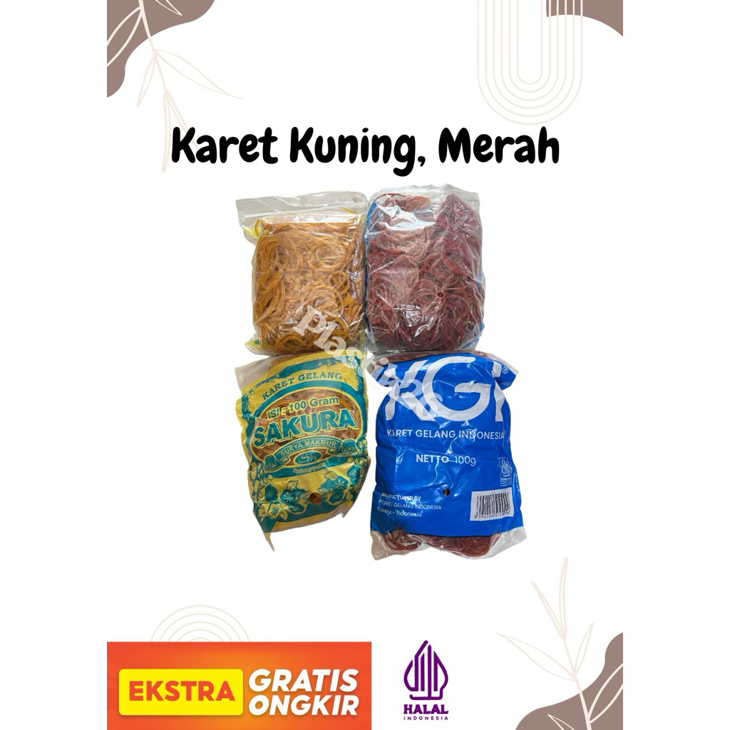 

karet gelang makanan warna kunung, warna merah / karet gelang warung karet gelang serbaguna