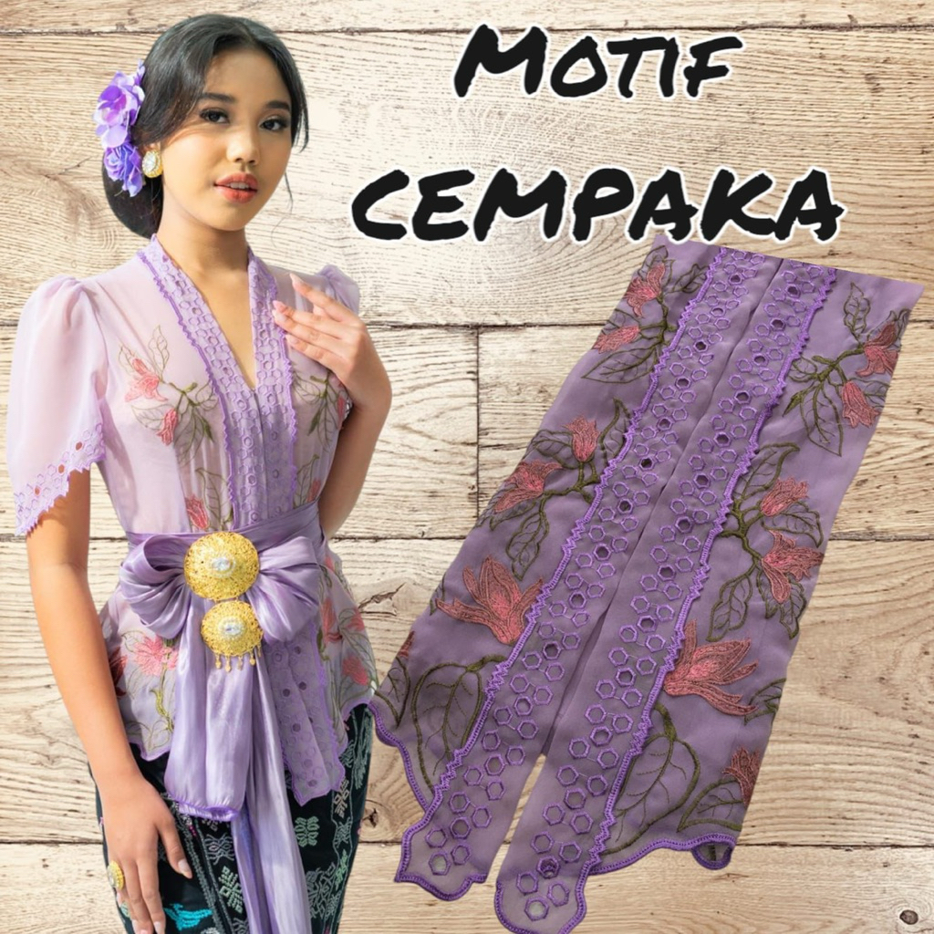 KAIN BORDIR MANUAL MOTIF CEMPAKA