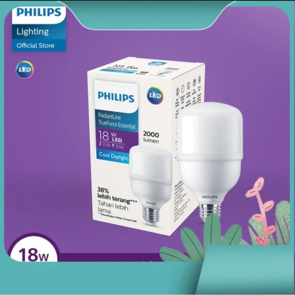 Lampu Philips Essential Trueforce LED 18 Watt Cahaya Putih