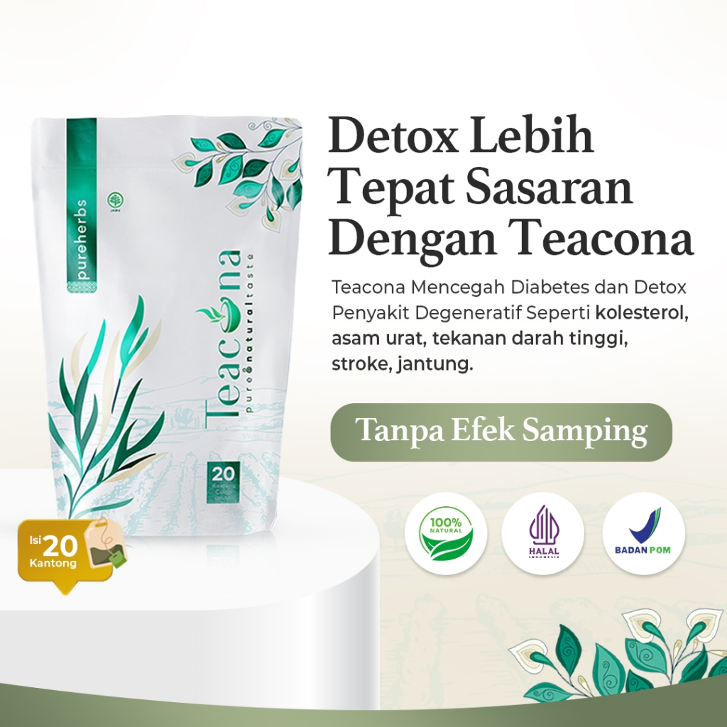

Teh Hijau Obat Asam Urat Kolesterol Darah Tinggi Teh Herbal Detox Teacona Isi 20 Kantong