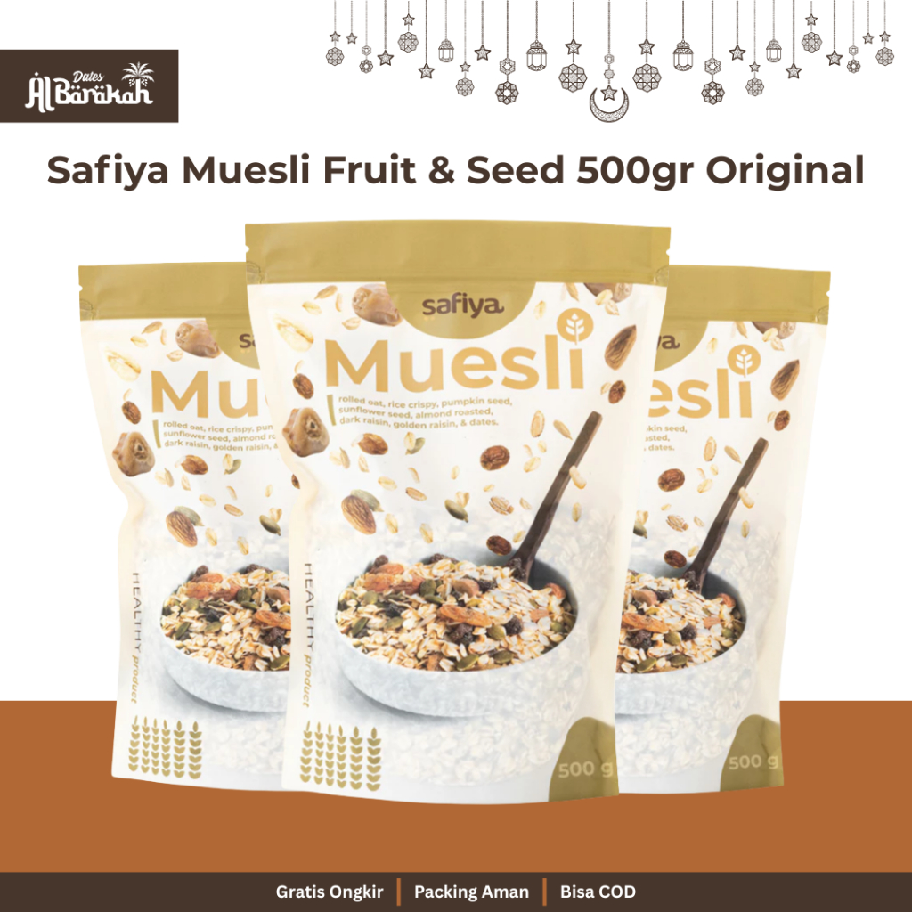 

Safiya Muesli Fruit & Seed Kemasan 500gram Sereal Sehat Original Diet