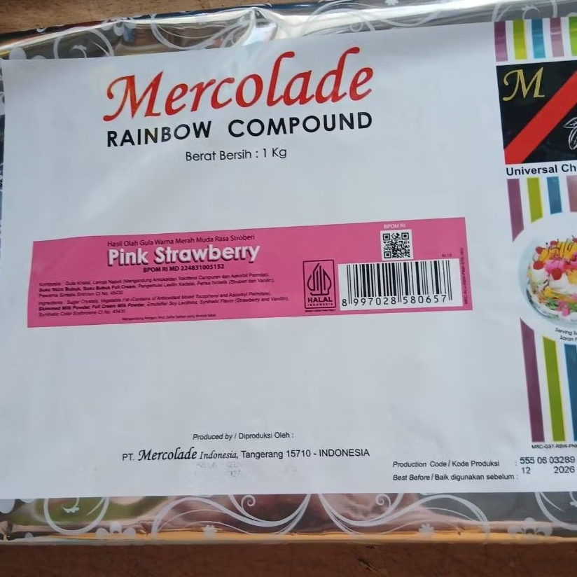 

Coklat Batang Mercolade - Rainbow Compound Pink Strawberry 1 kg