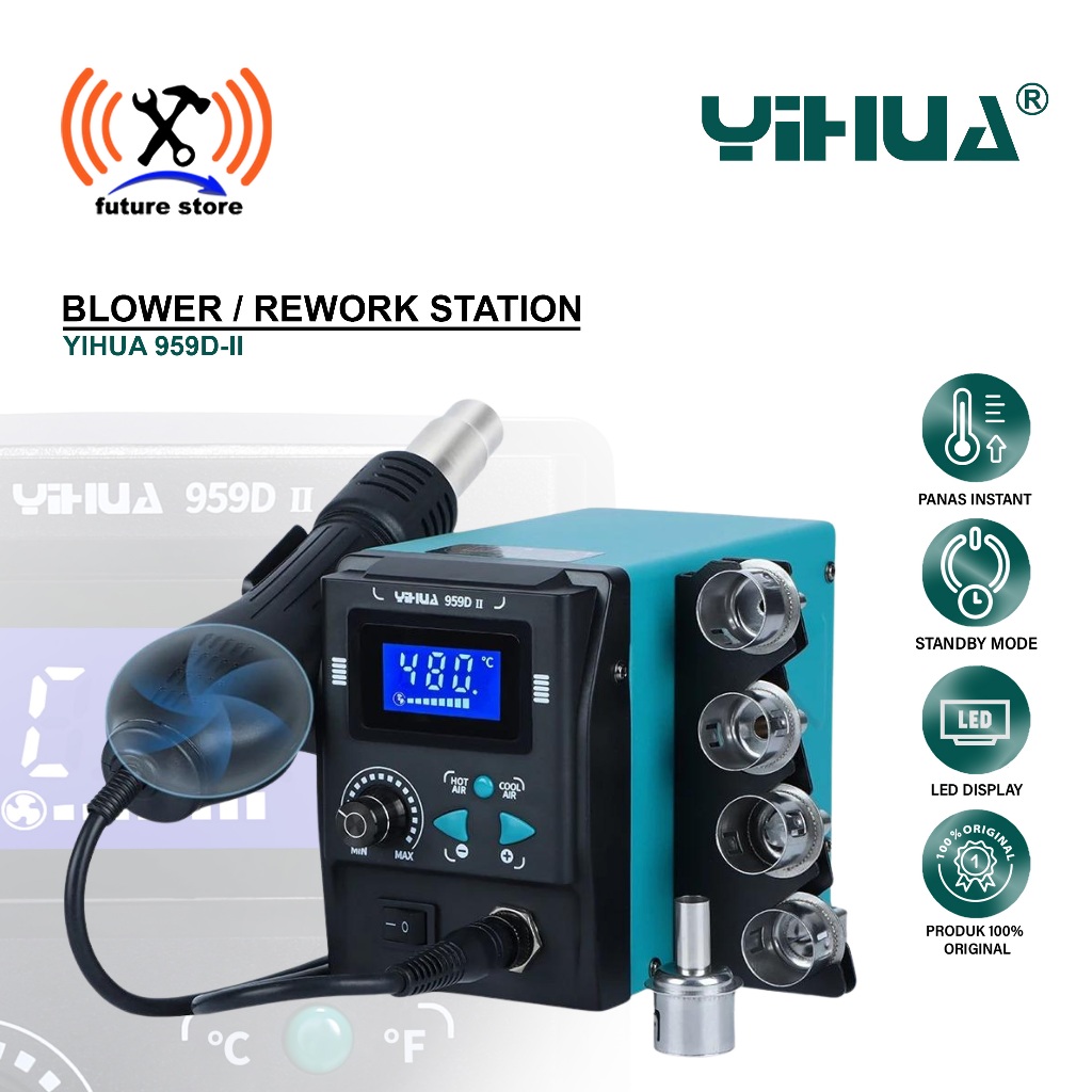 YIHUA 959D II REWORK STATION ORIGINAL - BLOWER YIHUA 959D II - HOT AIR STATION YIHUA 959D II ORIGINA