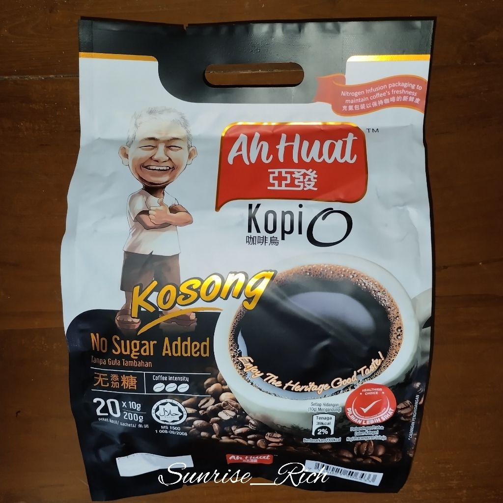

Ah Huat Kopi O Kosong Tanpa Gula No Sugar Added Original Malaysia (20 Sachets x 10g)