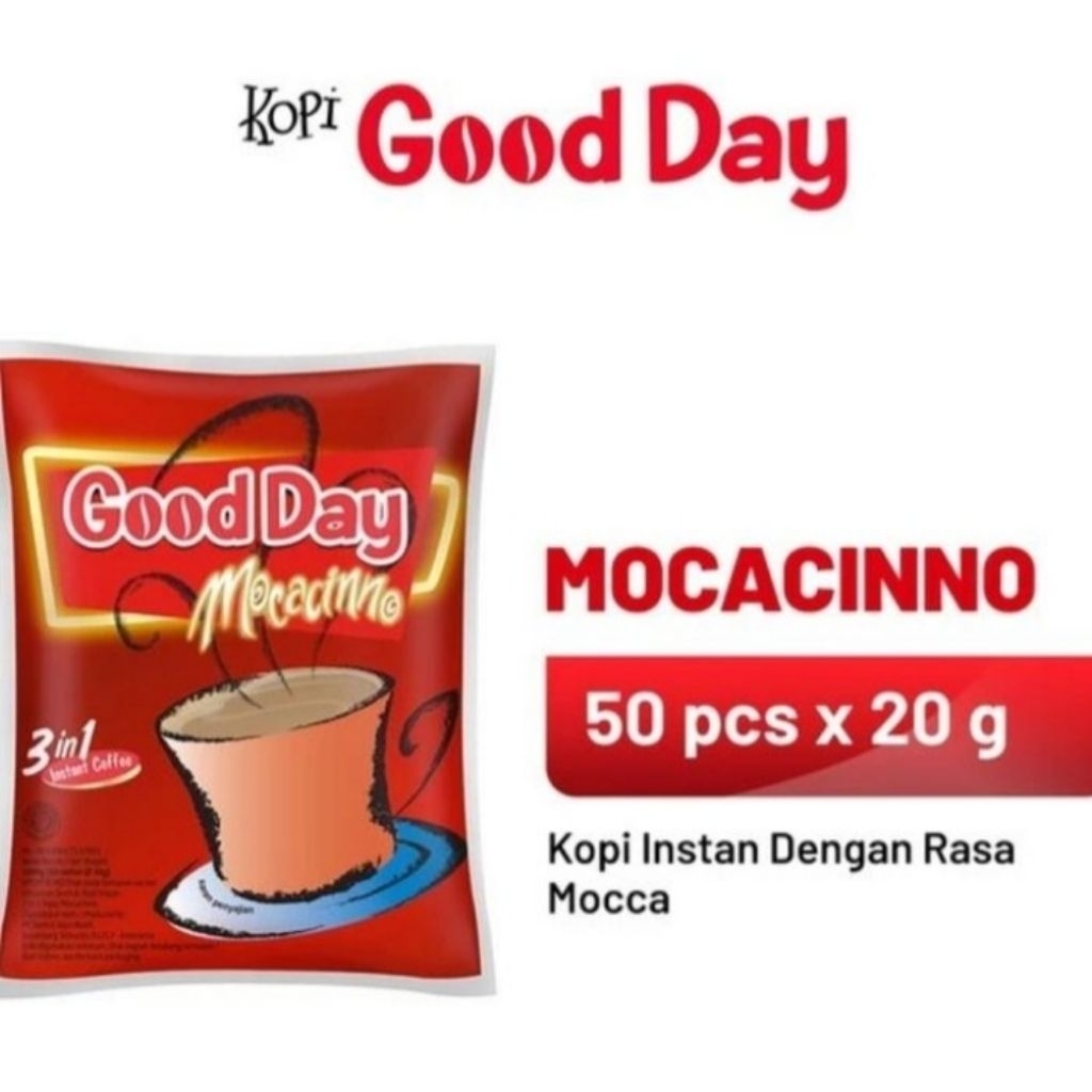 

Good Day Mocaccino Kemasan 1 Bag isi 50 pcs