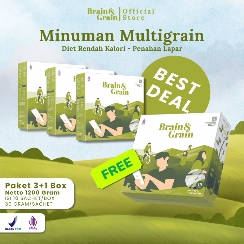 

(Buy 3 Get 4) Brain & Grain | Sereal Multigrain Diet | Minuman Sehat untuk Turun BB & Kenyang Lebih Lama