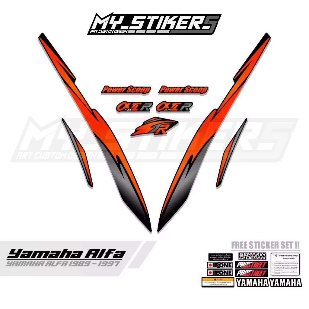 Stiker Striping yamaha Alfa 01 Dasar Hitam / Yamaha Alfa Thailand/Malaysia/Vietnam Alfa Milenimum