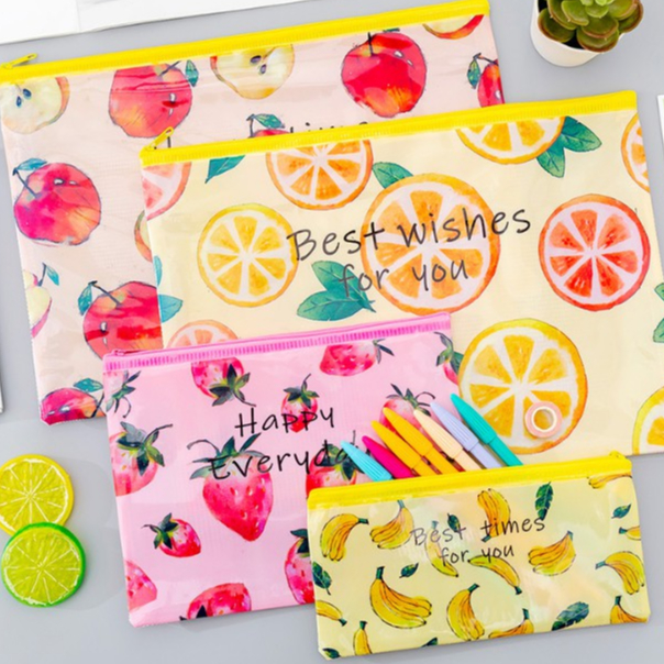 

Wadah Serbaguna Zipper Bag Motif BUAH-BUAHAN / Tempat Penyimpanan Multifungsi Gambar FRUITS BUAH