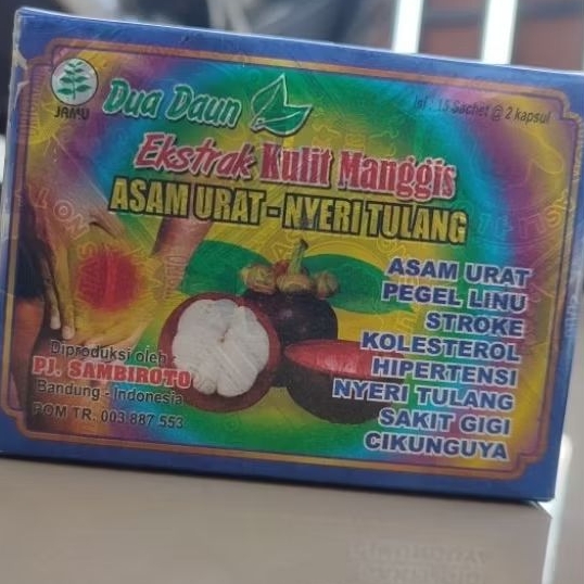 kapsul asam urat dua daun ekstrak kulit manggis