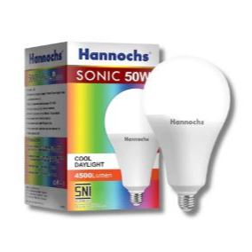 GROSIR Lampu LED Hannochs Sonic JUMBO 50watt Cahaya putih 50Watt Bohlam Rumah  Dapur Tamu Lampu  Kam