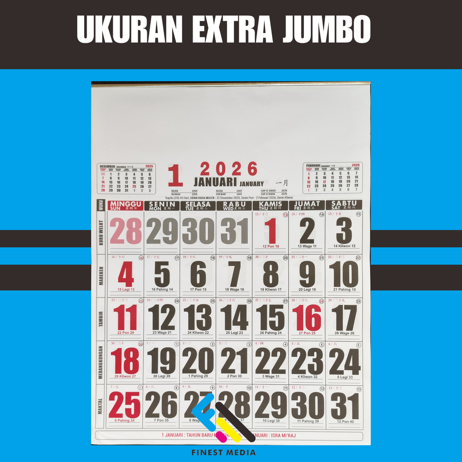 

GROSIR KALENDER DINDING HVS BESAR UKURAN 50 CM X 65 CM TERMURAH