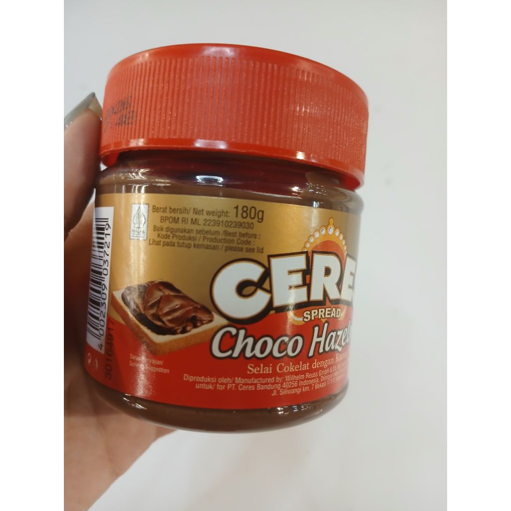 

Jual selai coklat dengan hazelnut merk ceres pack 180 gr
